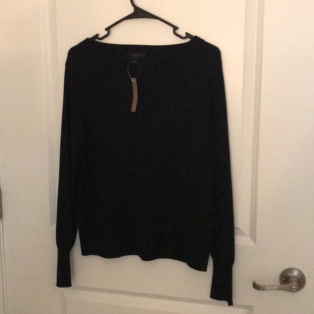 JCrew black boatneck sweater